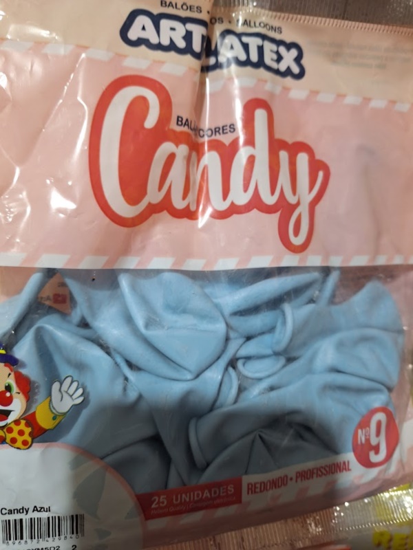 BAL�O 9 LISO C/25 CANDY AZUL